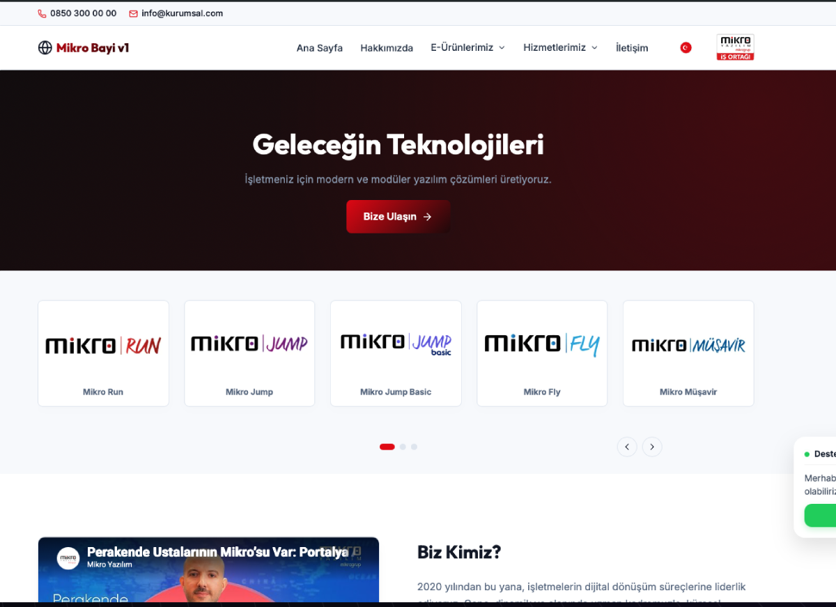 Mikro İş Ortağı Web Paketi v1