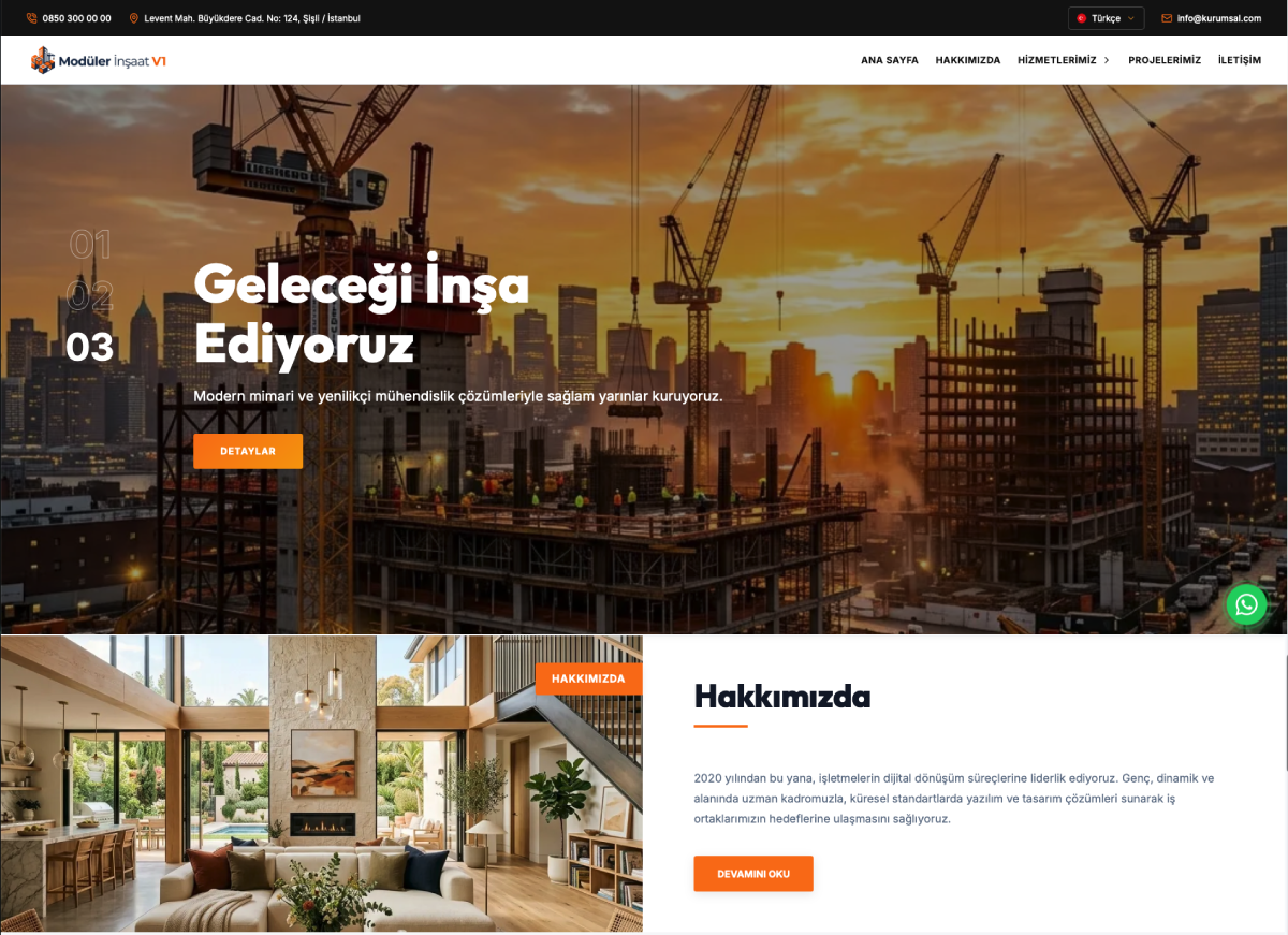 İnşaat Web Paketi v1